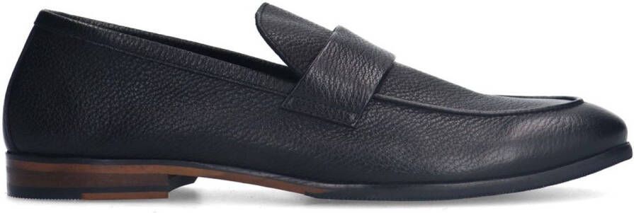 Manfield Heren Zwarte leren loafers