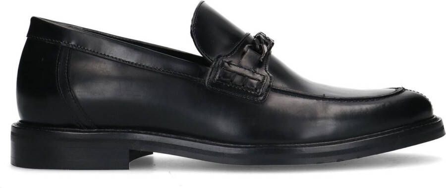 Manfield leren loafers met ketting zwart - Foto 2