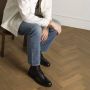 Manfield Heren Zwarte leren veterboots - Thumbnail 2