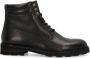 Manfield Heren Zwarte leren veterboots - Thumbnail 2