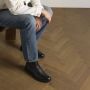 Manfield Heren Zwarte leren veterboots - Thumbnail 1