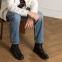 Manfield Heren Zwarte leren veterboots - Thumbnail 1