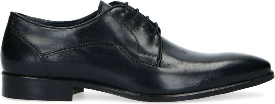 Manfield Heren Zwarte leren veterschoenen