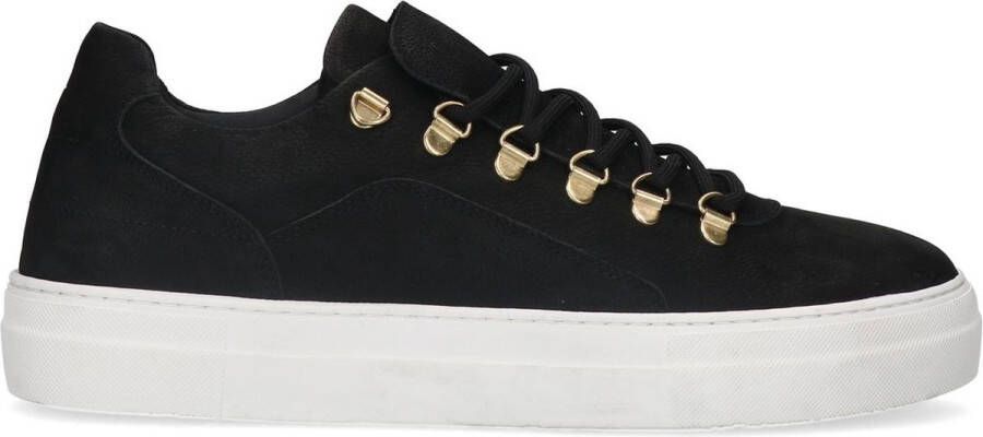 Manfield Heren Zwarte nubuck sneakers