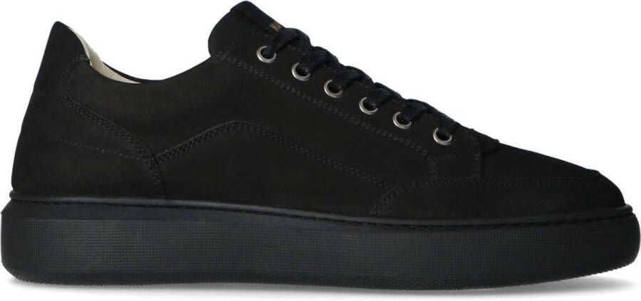 Manfield Heren Zwarte nubuck sneakers
