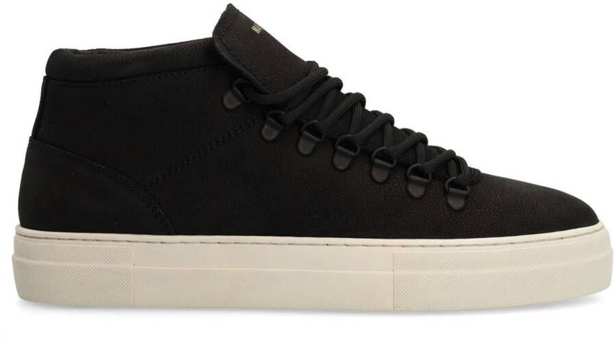 Manfield Heren Zwarte nubuck sneakers