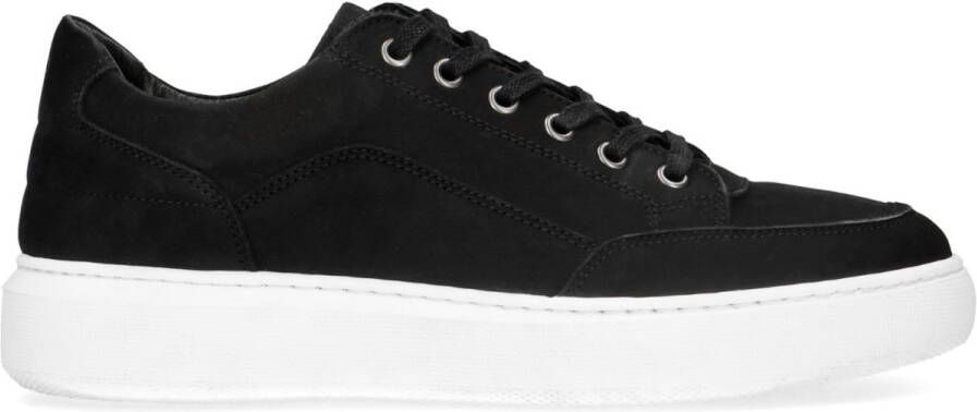 Manfield Heren Zwarte nubuck sneakers