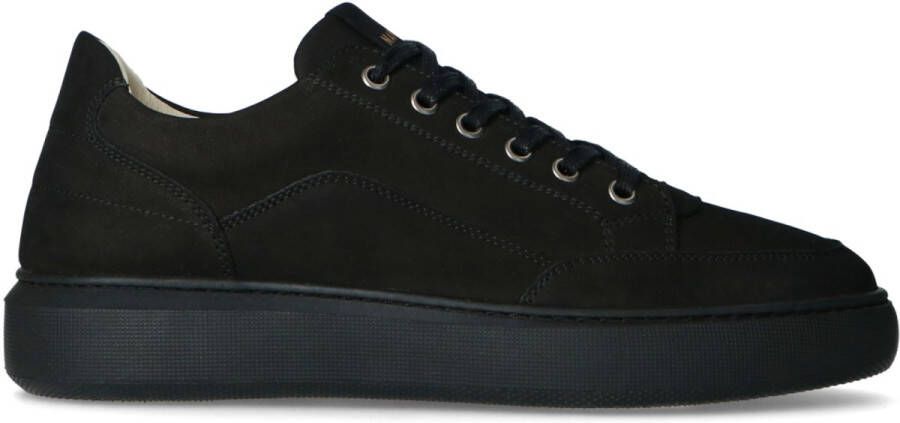 Manfield Heren Zwarte nubuck sneakers