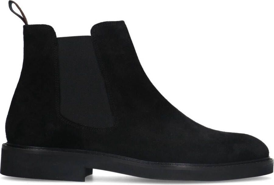 Manfield Heren Zwarte suède chelsea boots