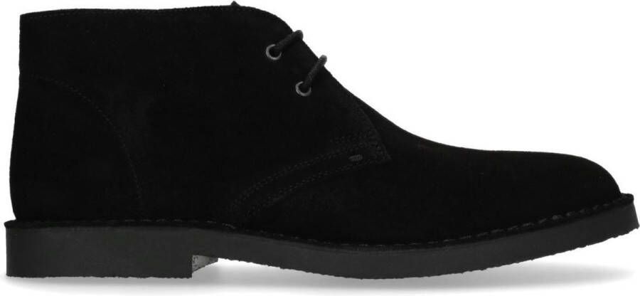 Manfield Heren Zwarte suède desert boots