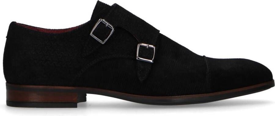 Manfield Heren Zwarte suède gespschoenen - Foto 2
