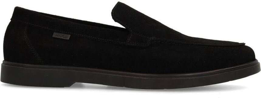 Manfield Heren Zwarte suède loafers