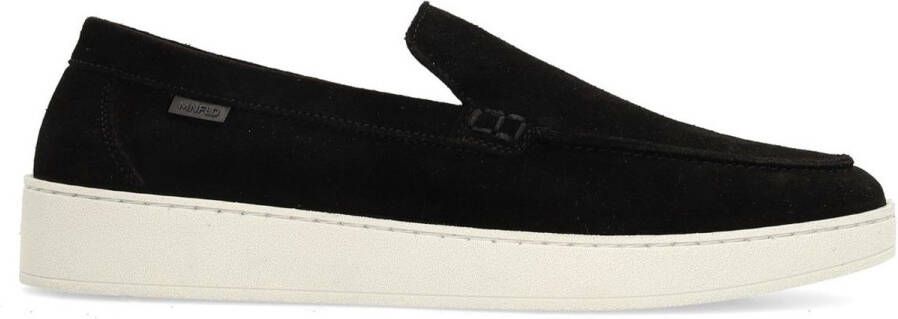 Manfield Heren Zwarte suède loafers