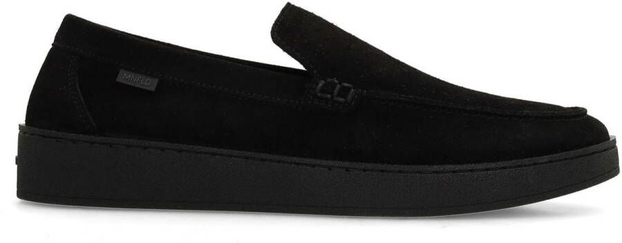 Manfield Heren Zwarte suède loafers