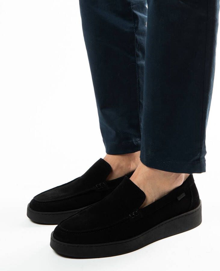 Manfield Heren Zwarte suède loafers