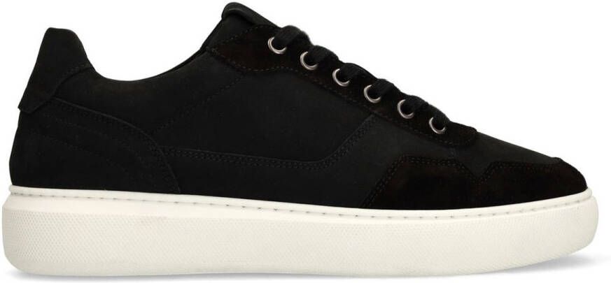 Manfield Heren Zwarte suède sneakers