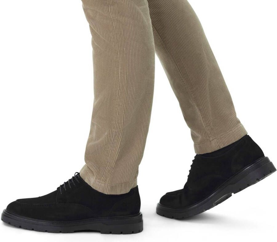 Manfield Heren Zwarte suède veterboots
