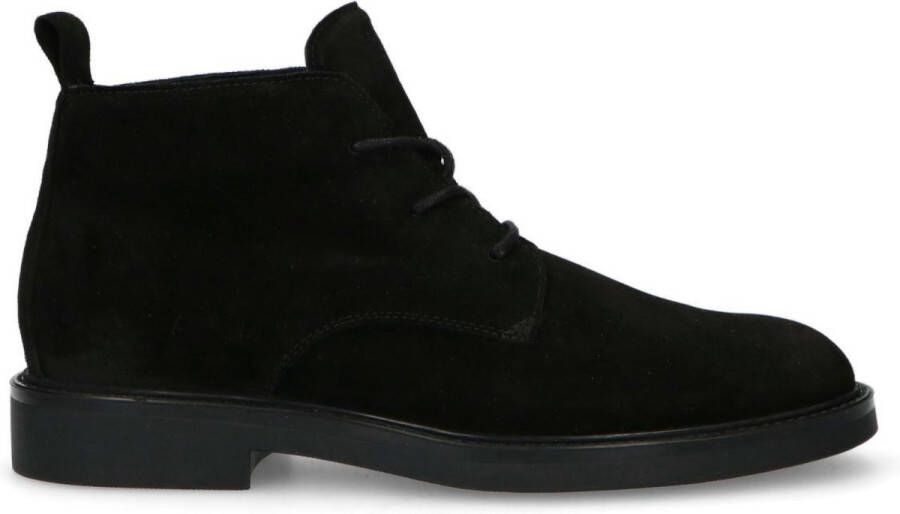 Manfield Heren Zwarte suède Desert Boots - Schoenen.nl
