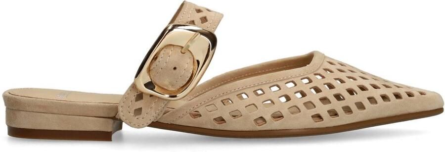 Manfield Dames Beige leren instappers