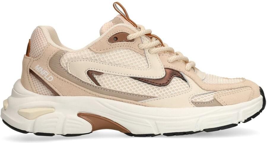 Manfield Dames Beige mesh sneakers