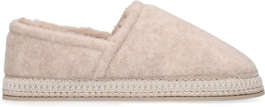Manfield Dames Beige pantoffels met bont