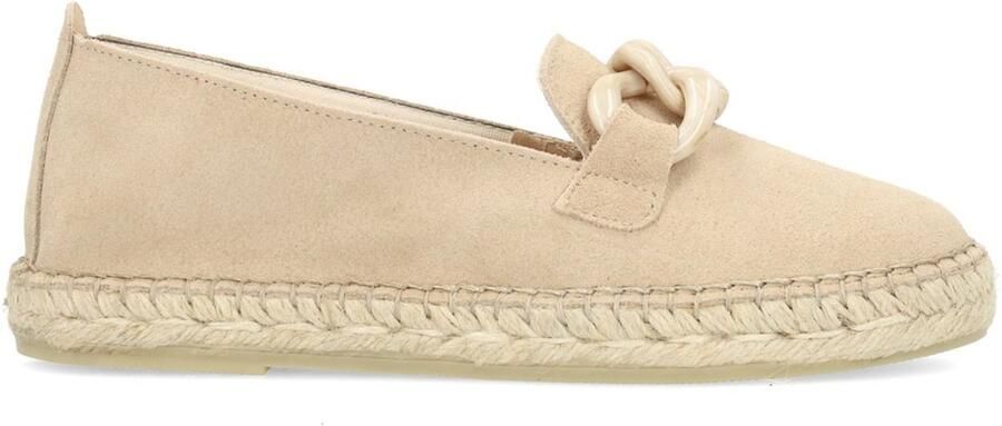 Manfield Dames Beige suède espadrilles met chain - Foto 2