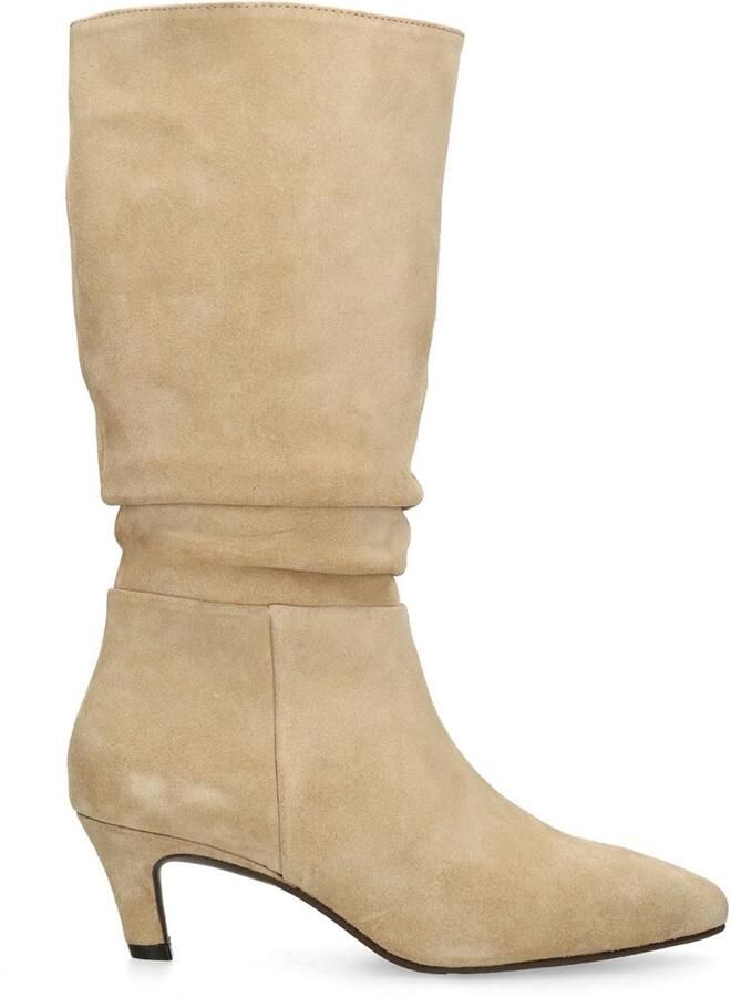 Manfield Dames Beige suède laarzen