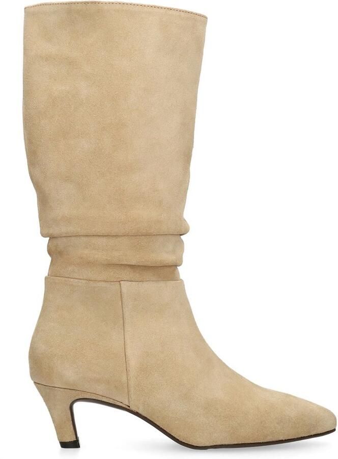 Manfield suède laarzen met hak beige - Foto 4