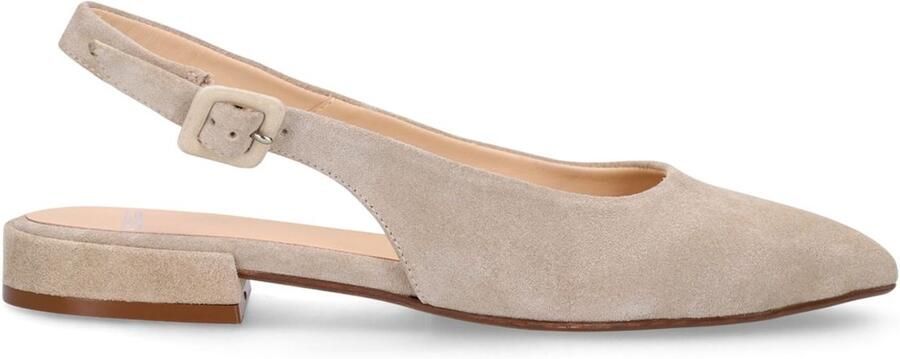 Manfield Dames Beige suède slingbacks