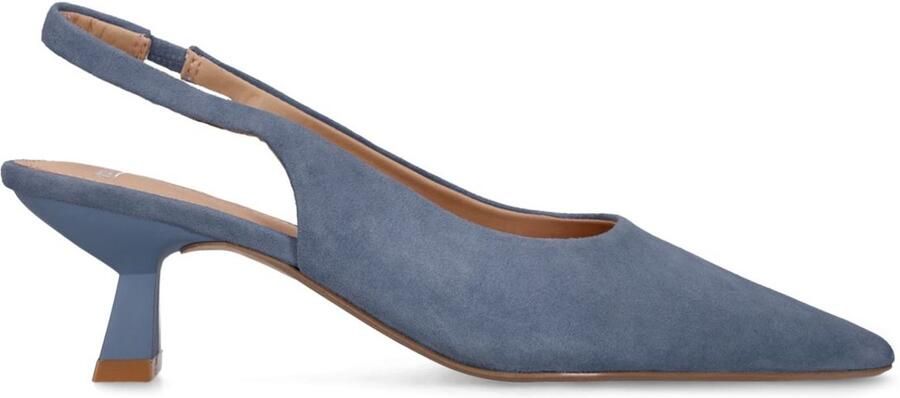 Manfield Dames Blauwe suède slingbacks