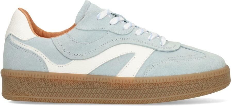 Manfield Dames Blauwe suède sneakers