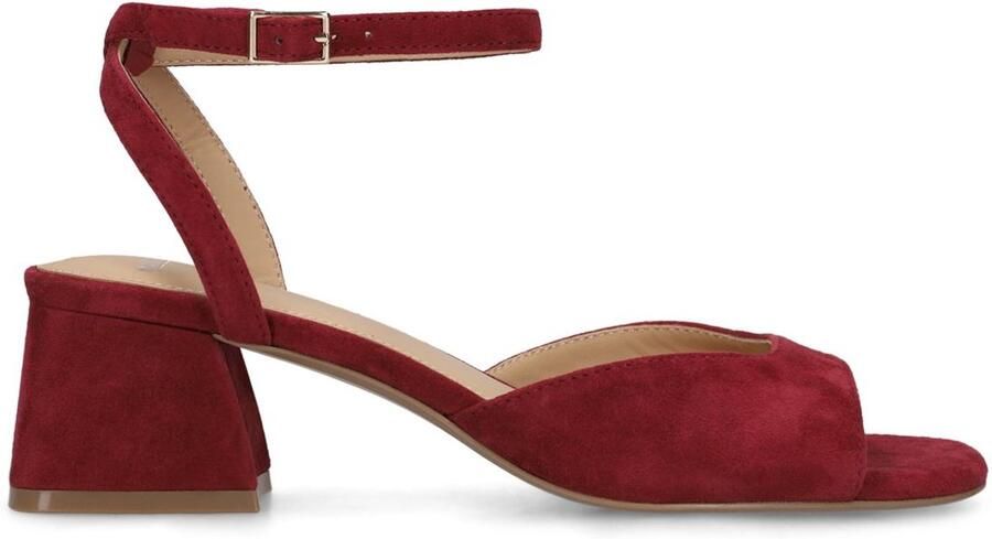 Manfield Dames Bordeaux rode suède slingbacks