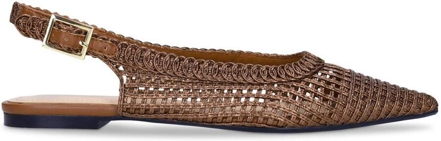 Manfield Dames Bronzen gevlochten slingbacks