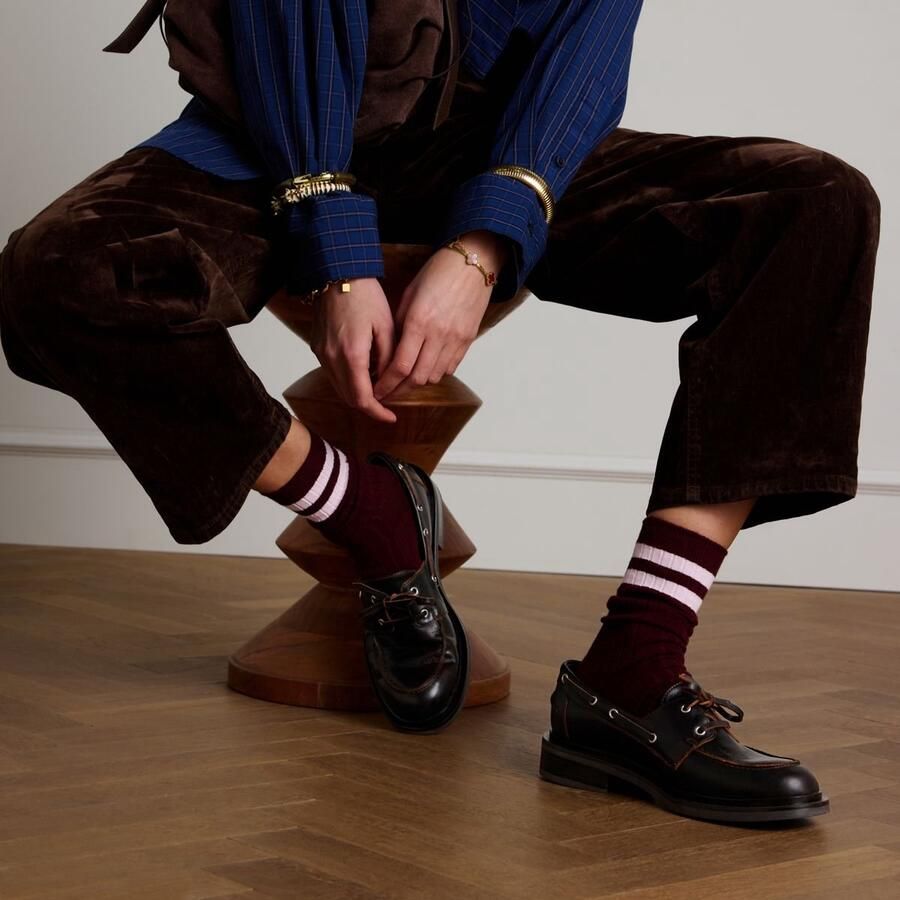 Manfield Dames Bruine leren bootschoenen - Foto 1