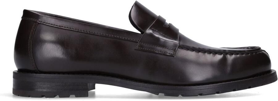 Manfield Dames Bruine leren loafers