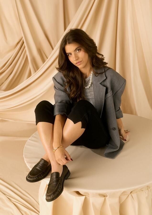 Manfield Gabriela X leren loafers donkerbruin - Foto 4