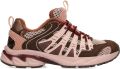 Manfield Dames Bruine mesh sneakers met lichtroze details - Bruin