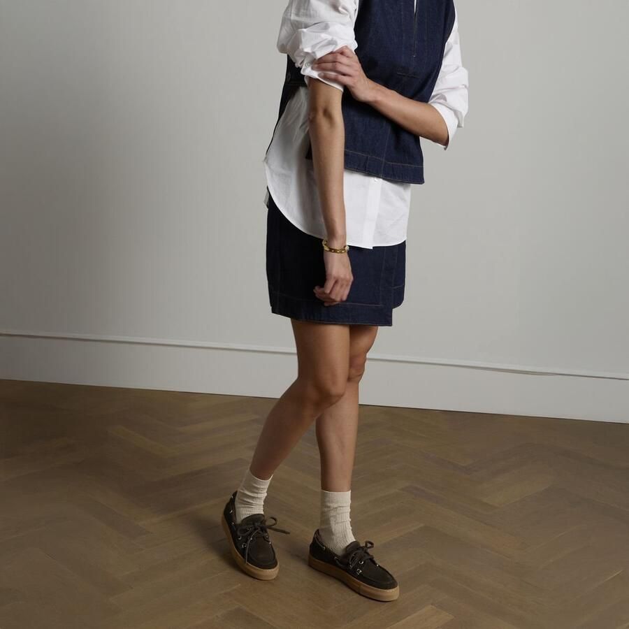 Manfield Dames Bruine suède bootschoenen