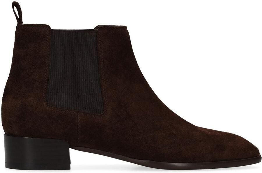Manfield Dames Bruine suède chelsea boots