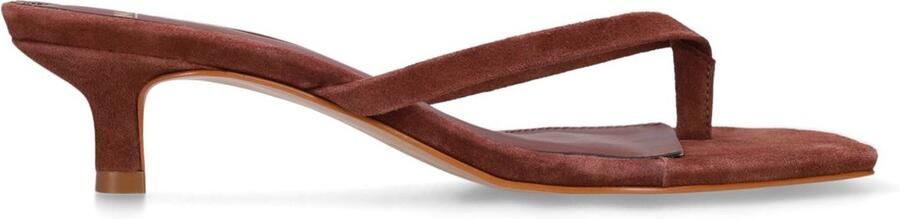 Manfield Dames Bruine suède hak slippers - Foto 4