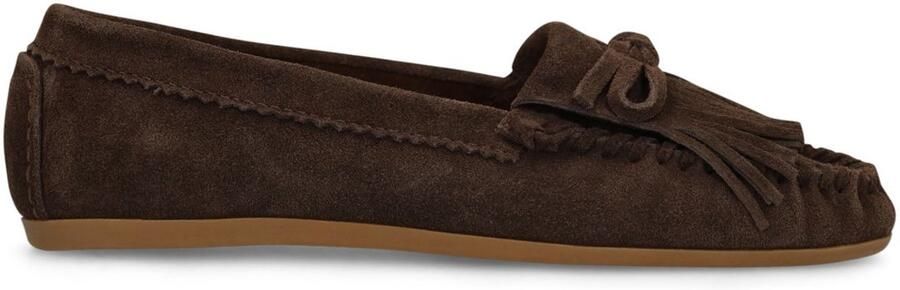 Manfield Dames Bruine suède loafers