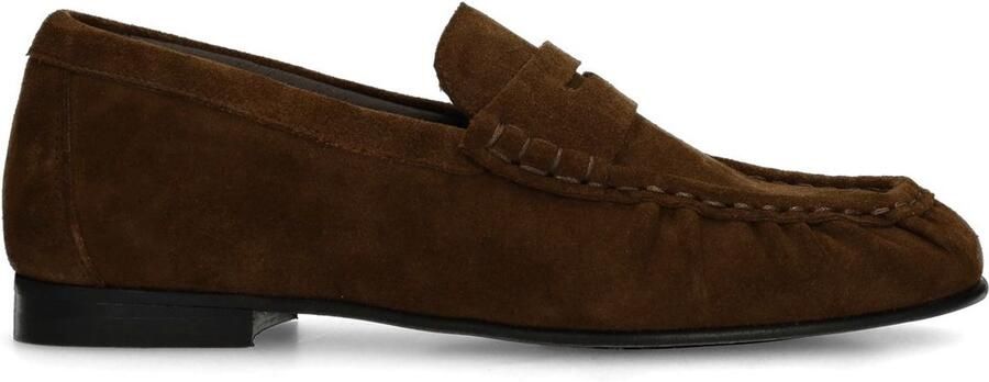 Manfield Dames Bruine suède loafers