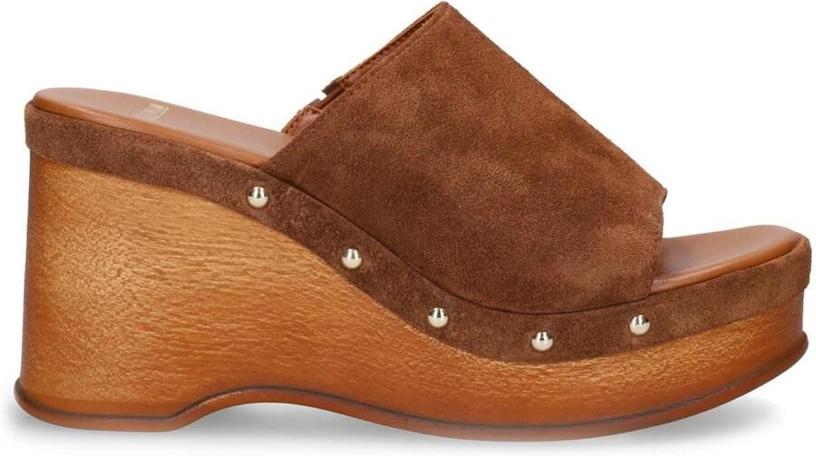 Manfield Dames Bruine suède sleehakken