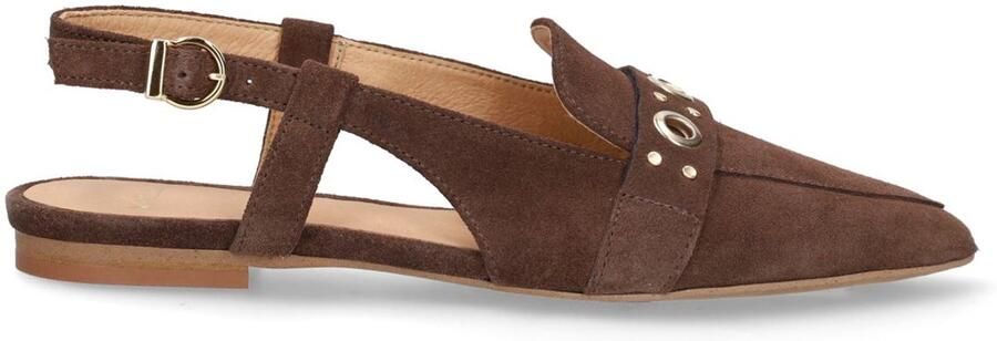Manfield suède slingback loafers bruin - Foto 4
