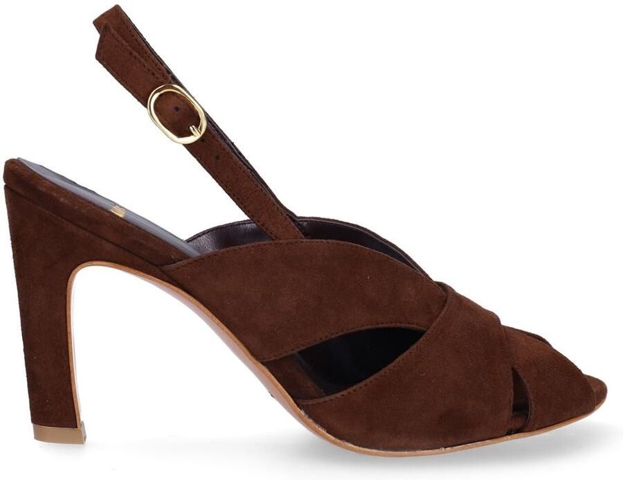 Manfield Dames Bruine suède slingbacks