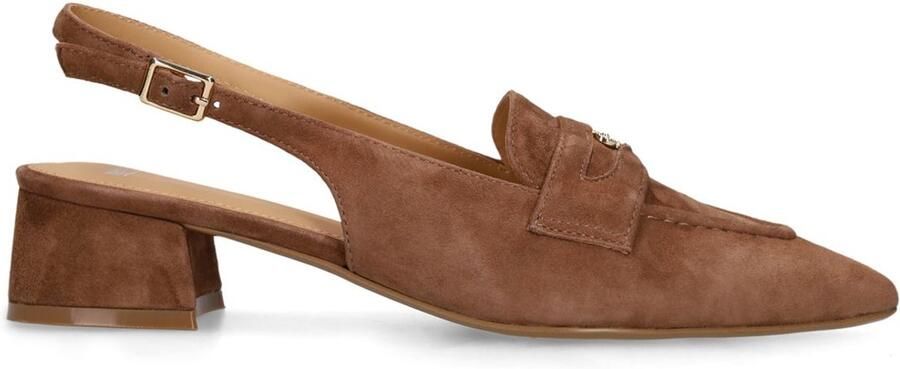 Manfield suède slingback loafers bruin - Foto 3