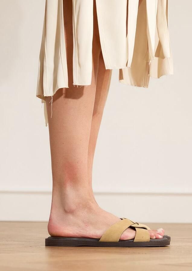 Manfield Dames Bruine suède slippers