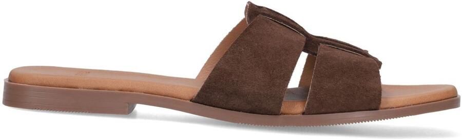 Manfield Dames Bruine suède slippers - Foto 2