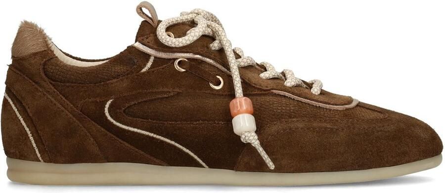 Manfield Dames Bruine suède sneakers