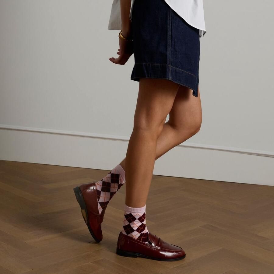 Manfield Dames Burgundy lakleren loafers - Foto 4